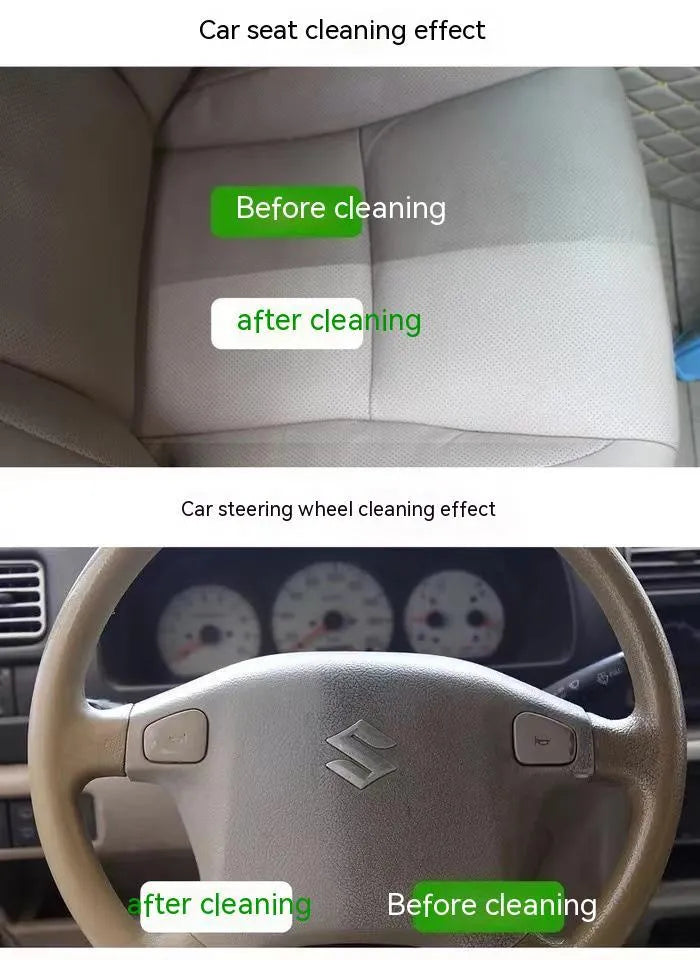Wash free fabric roof foam decontamination cleaner bottles with cleaning towels and sponge wipes for interior ceiling cleaning