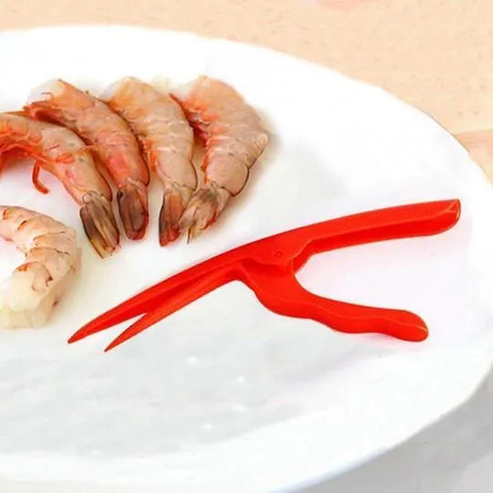 Stainless steel shrimp peeler 21 x 6.5cm with ergonomic handle and closed tip for peeling and deveining shrimp