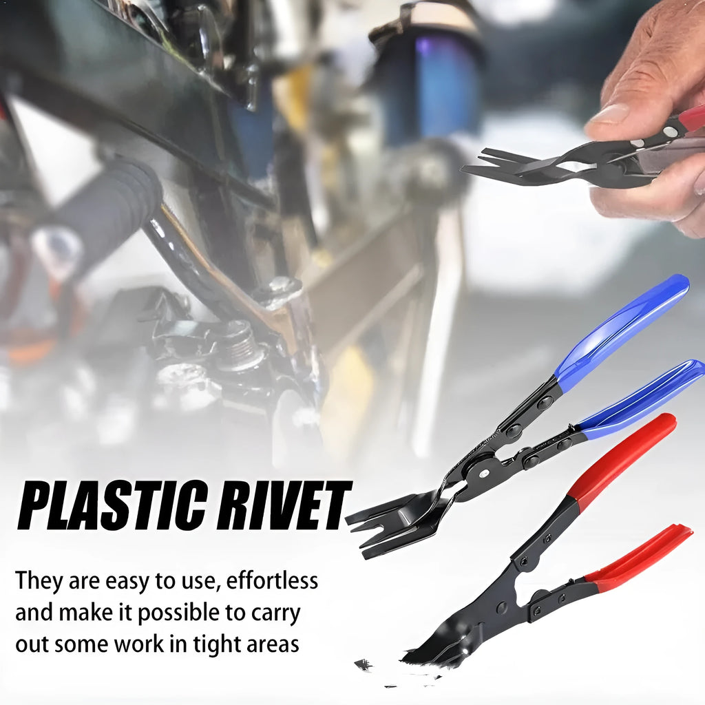 Blue automotive door panel removal pliers with 240mm forged steel construction