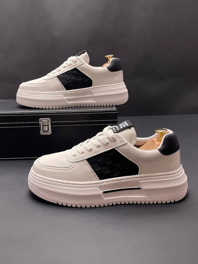 White and green casual sports shoes with cloth upper and rubber foam sole