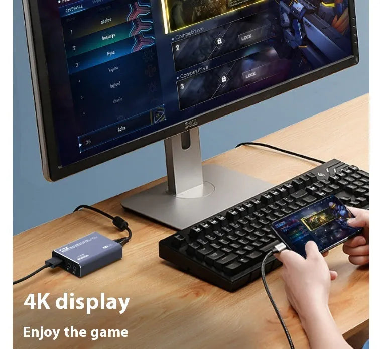 Black MS2131 chip 4K gaming set-top box for 1080p video and audio recording
