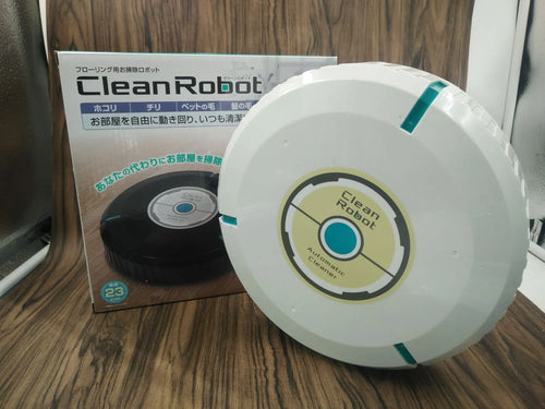 AC automatic sweeping robot vacuum cleaner for carpets and hard floors in black or white colour.
