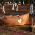 Outdoor camping inflatable sofa made of 210T rip-resistant plaid Oxford cloth with PU waterproof coating, 180x75x55cm