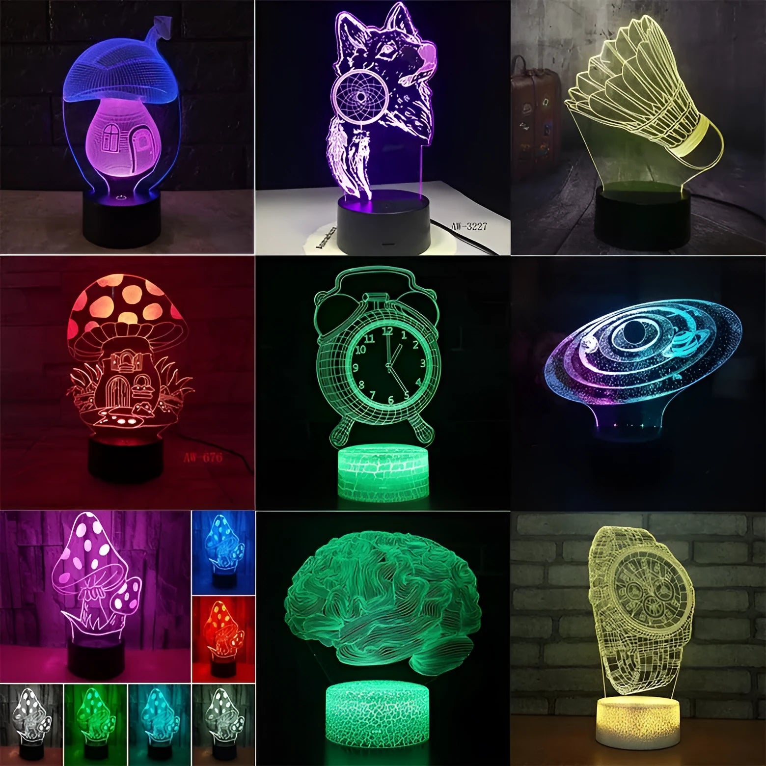 Modern black and colourful LED desk lamp with touch controls and remote on study desk