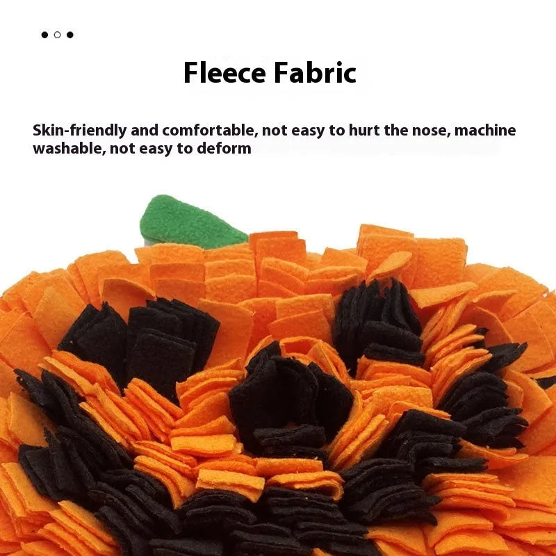 Orange fleece cloth pet smell mat with woollen pad for slow feeding and scent training