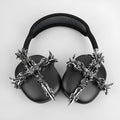 Gothic cross design resin cover for Apple AirPods Max headphones in black and silver colours