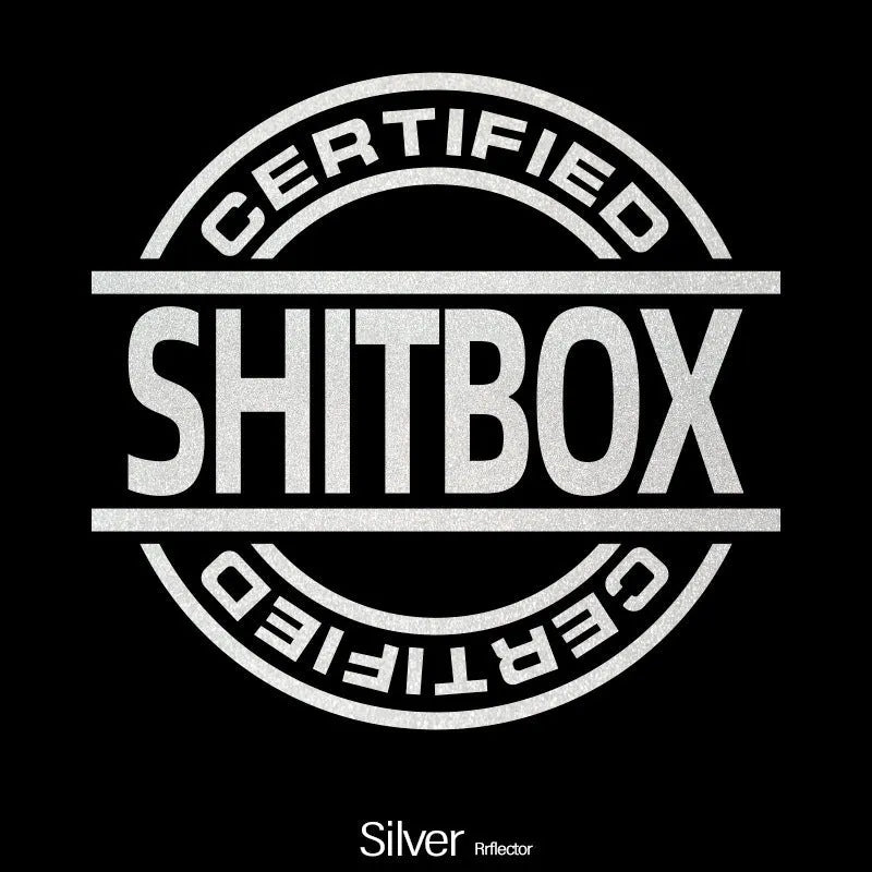 13x12cm rectangular vinyl car sticker shown in various colours on a vehicle door.