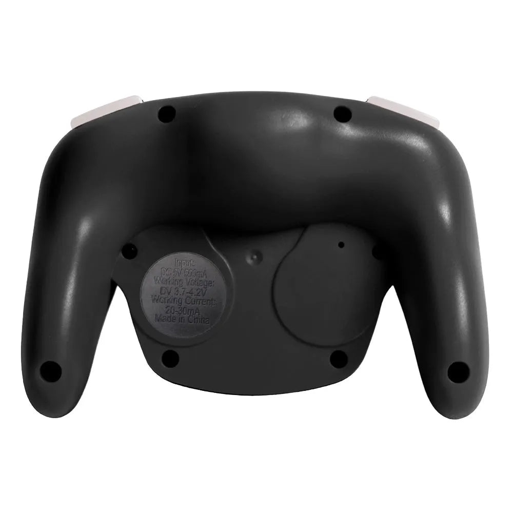 Black wireless gamepad for Nintendo Switch and PC with NFC, gyroscope, and rumble features.