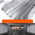 Auto retractable car sunshade sunscreen with roller shutter mechanism in thick opaque cloth material