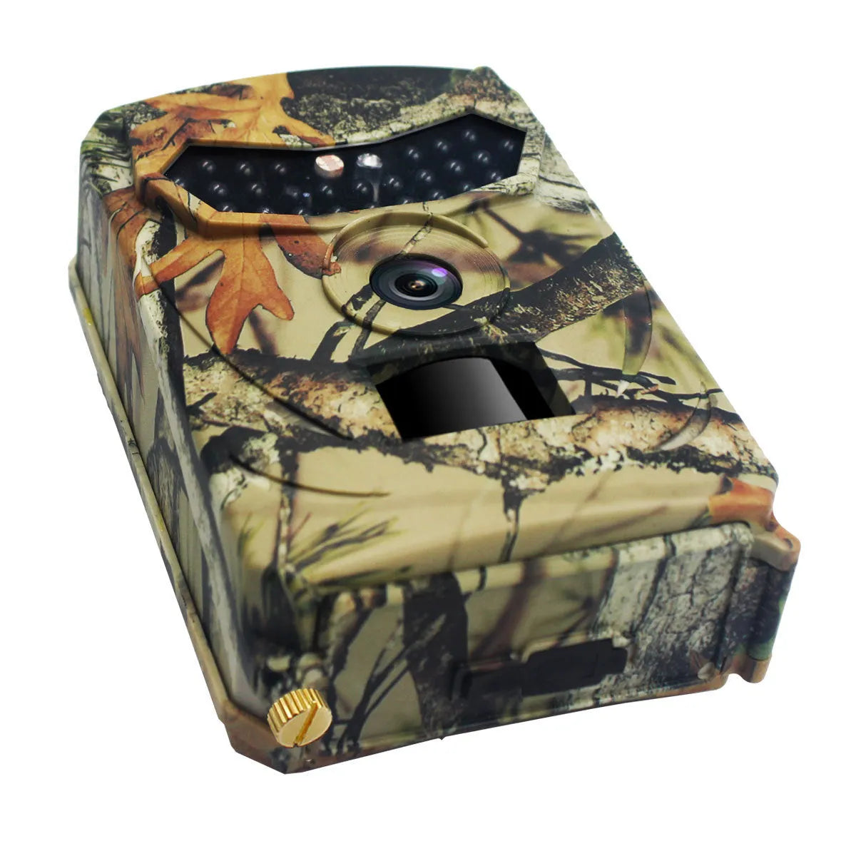 16MP hunting game camera with infrared night vision in yellow brown plastic housing