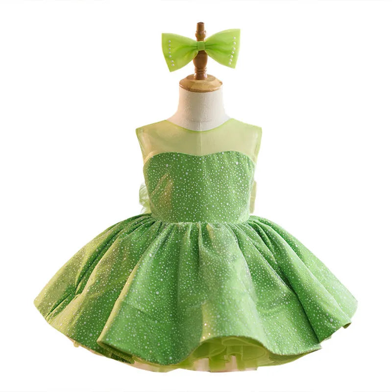 Mint mambo green girls pettiskirt dress in polyester, princess style, for heights 80cm to 160cm
