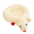 White plush pet nest bed for dogs and cats measuring 70 by 50 centimetres