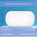 White portable UV sterilisation box with wireless charging for phones and jewellery disinfection