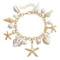 Women's alloy star-design waist chain and matching bracelet jewellery set on a white background.
