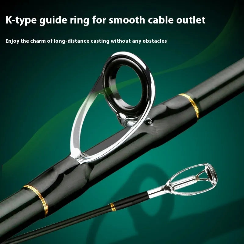 Telescopic carbon tossing luer sea fishing casting rod with straight handle or pikestaff in 1.83m 2.1m 2.4m lengths