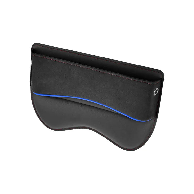 Leather car seat storage organiser box in a choice of colours including black and beige.