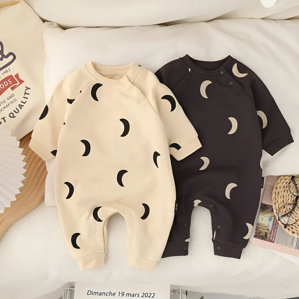 Baby jumpsuit Korean hipster long sleeve cotton neutral design dark gray apricot spring autumn outwear