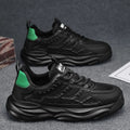 Men's breathable mesh shoes with PU mesh upper in round toe design, available in white and black