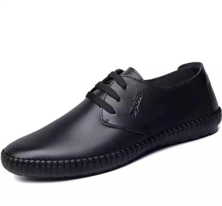 New strap mans casual shoes with solid pattern, PU upper, available in black and brown