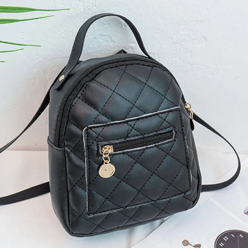 Korean style embroidered hard case backpack for girls in black, pink or white colours