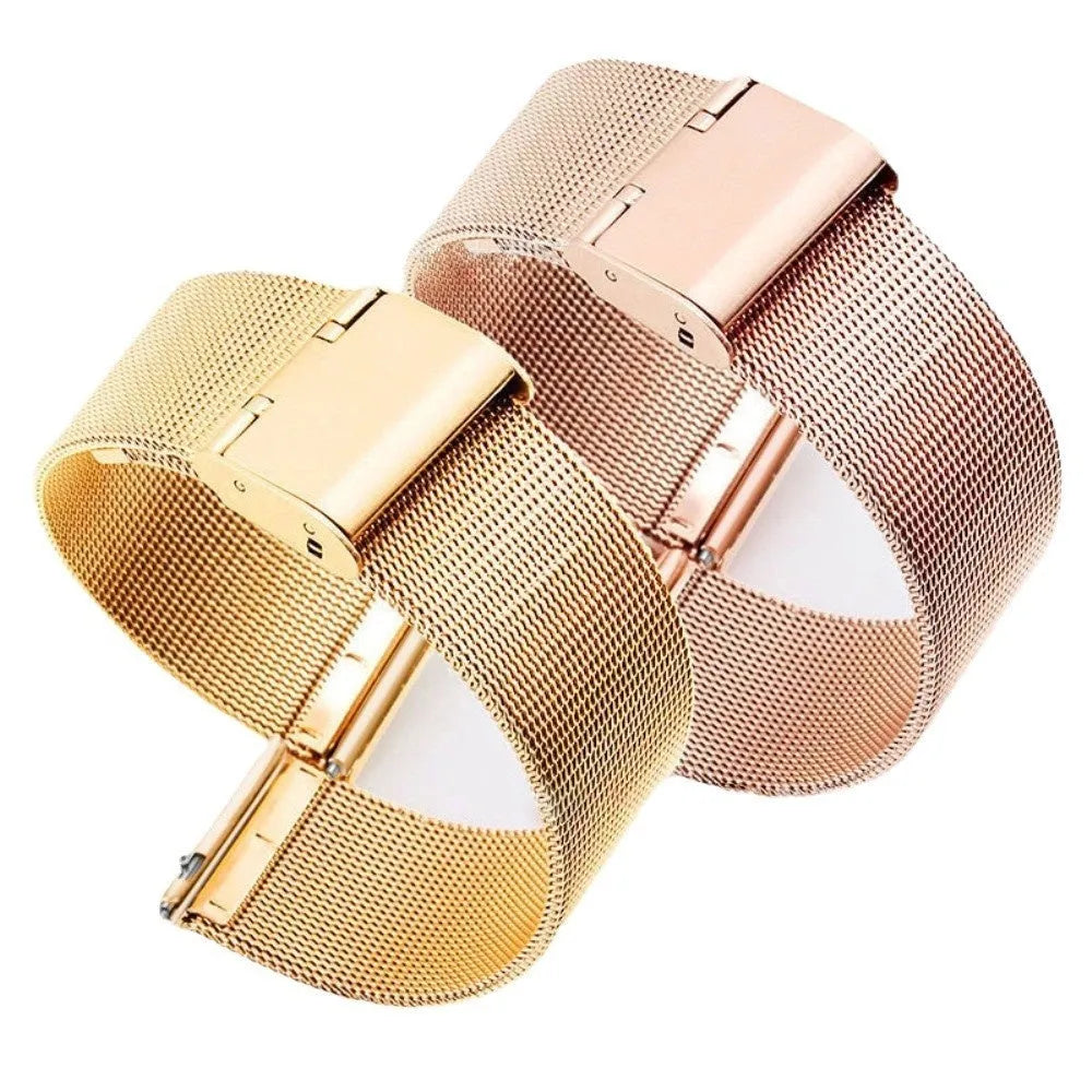 Milani silk woven stainless steel watch band in silver, black, rose gold or gold colour