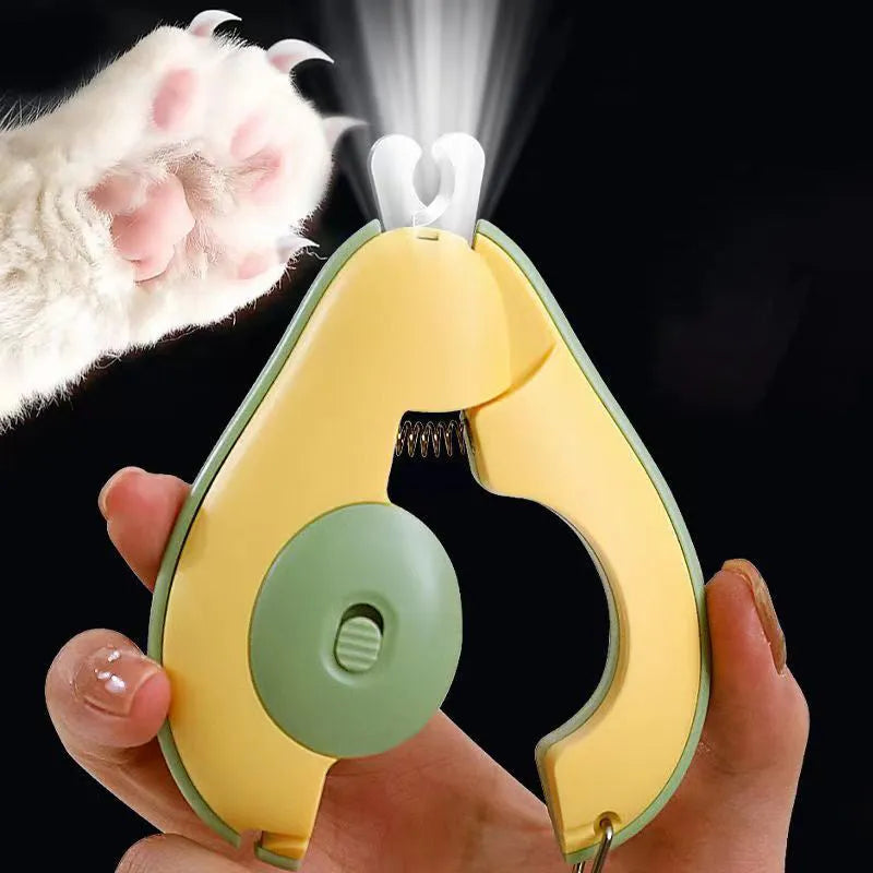 Green LED pet nail clipper for trimming small dog and cat claws