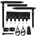 Yoga gymnastic bar with 180 pounds pink and black TPE resistance band pull rope set