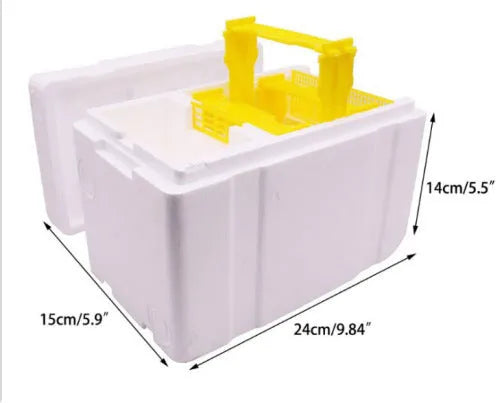 Three white EPS foam delivery boxes for beekeeping equipment transport and storage