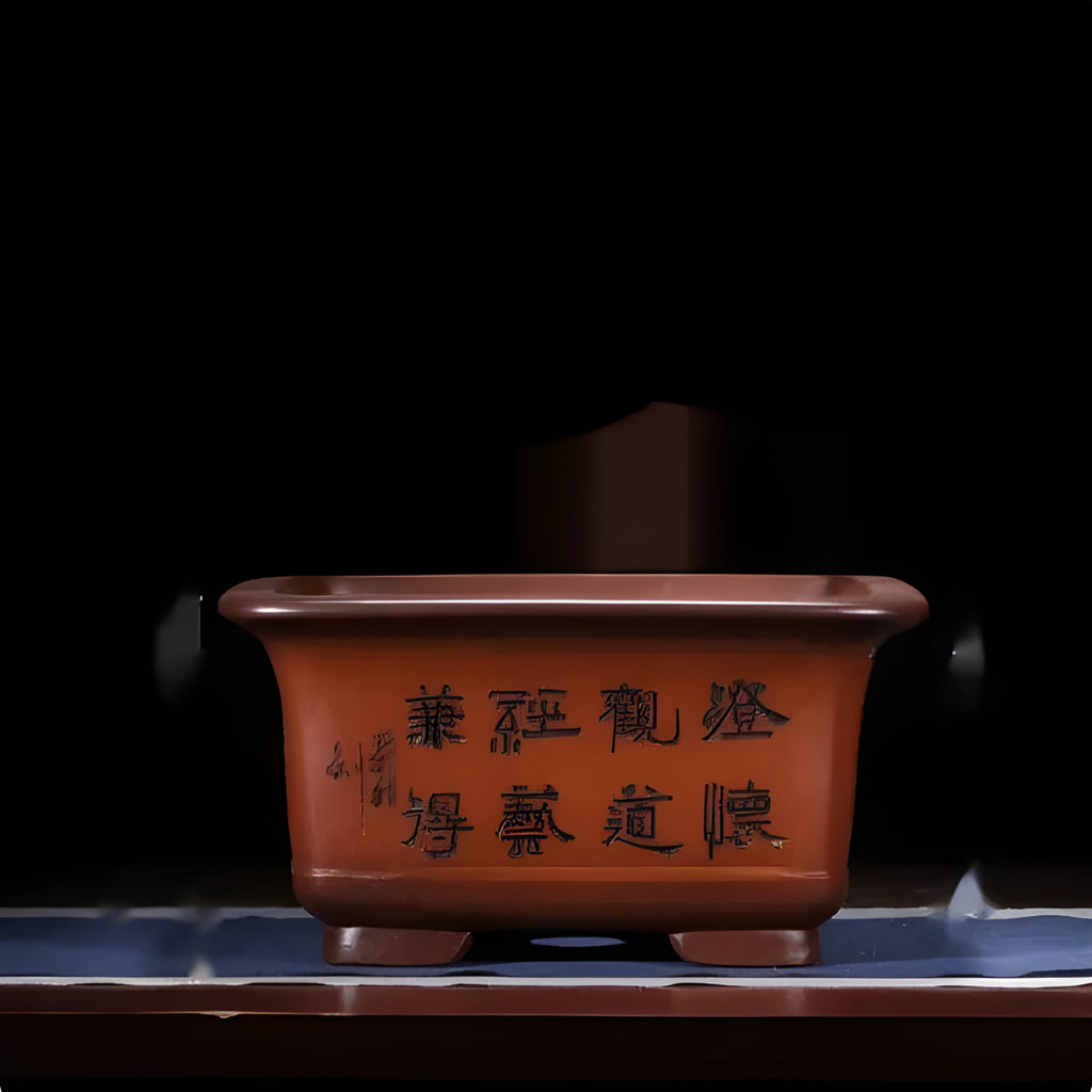Large Chinese style purple clay flower pot for indoor planting