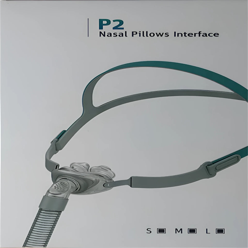 Ventilator nasal pillow mask components with silicone cushion and plastic headband