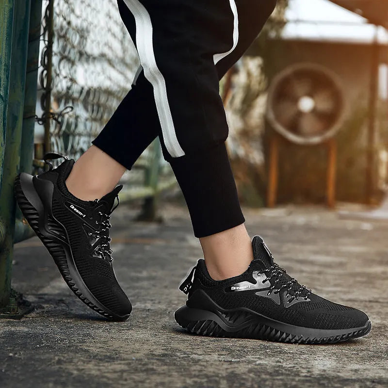 Men's low-top running shoes in multiple colours with a mesh upper and front strap.