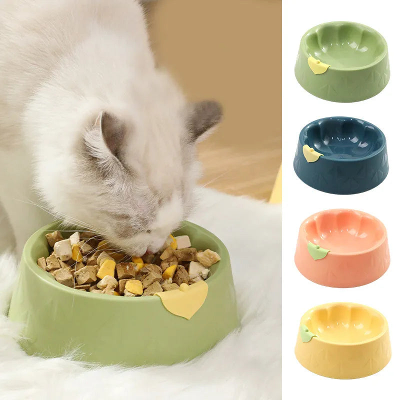 Plastic double pet bowl in blue colour with anti-tipping design for cats and dogs