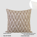 Chinese style 45cm square cushion with geometric Maillard pattern in brown tones