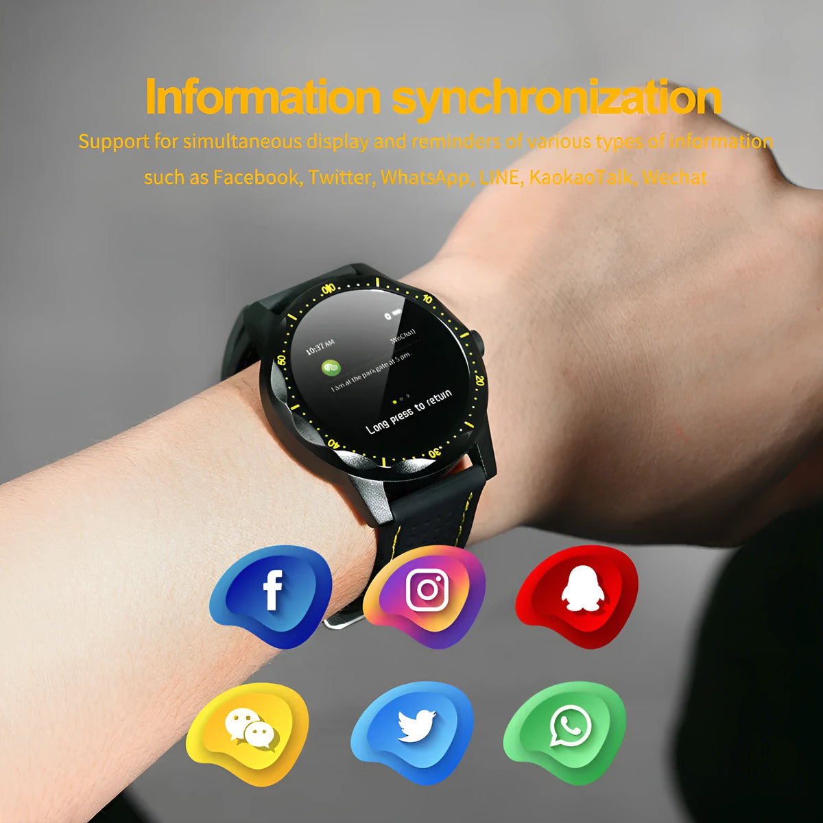 COLMI SKY1 smart watch with heart rate monitor and pedometer, 1.3 inch colour display, waterproof design