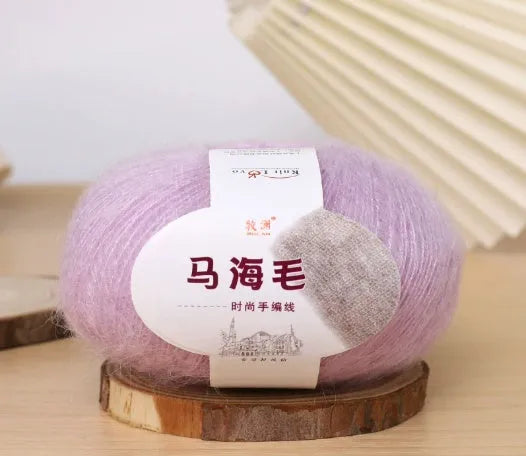 Mohair scarf DIY weaving kit with wool ball in multiple colour options