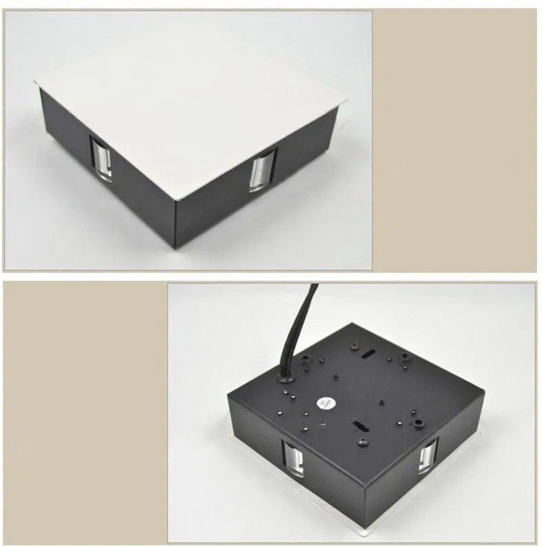 Modern square and round LED aluminium wall light in warm white and cool white options