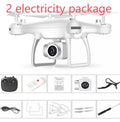 Cross-border drone remote control helicopter with HD 4K dual lens camera in black plastic finish
