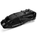 Waterproof PVC bicycle tail bag in black, green or yellow with 13L capacity
