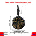 Carved compass pendant in natural amethyst crystal, 30x6mm geometric Nordic Luen jewellery