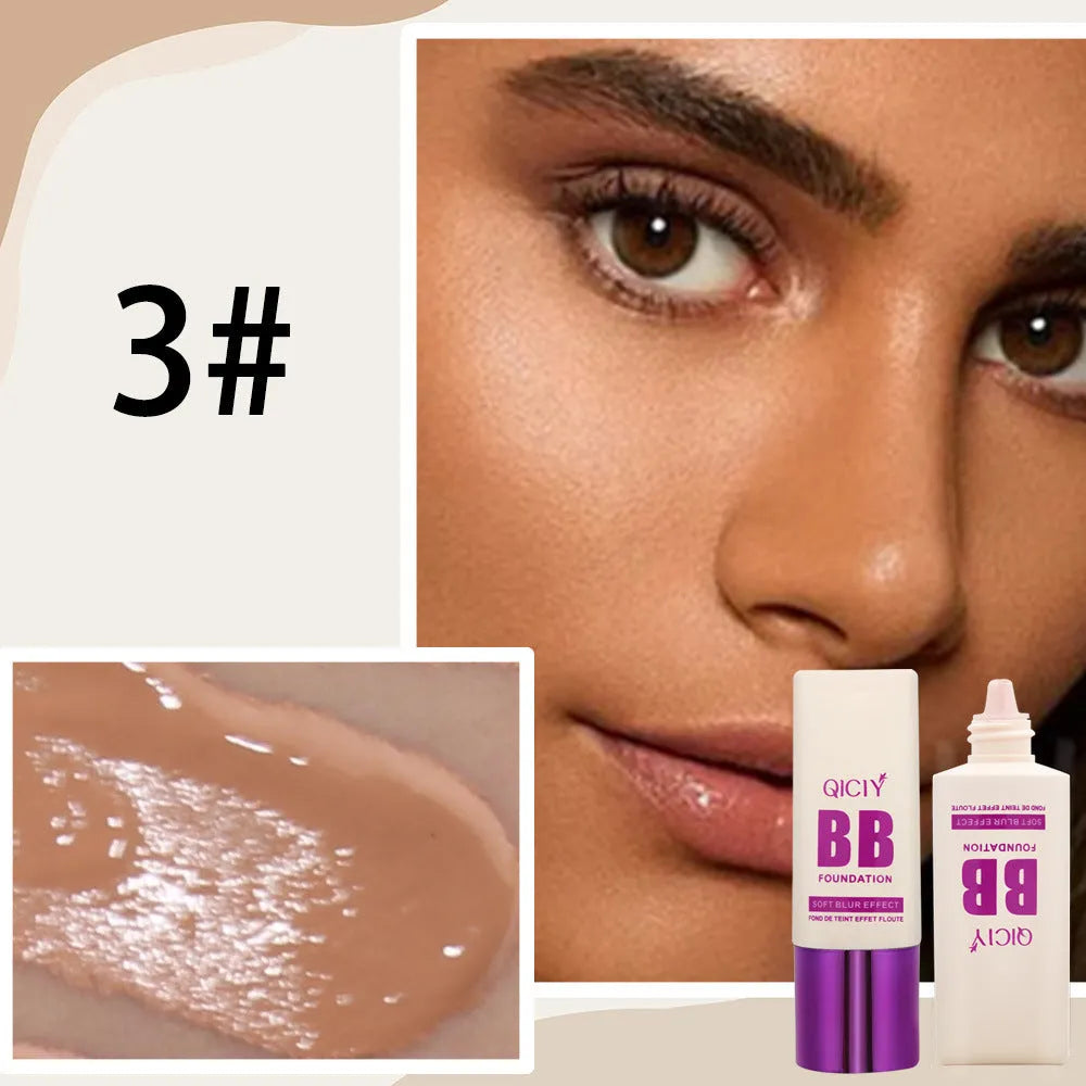 Feeding bottle style BB cream liquid foundation and concealer in ten shade options.