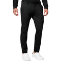 Men's slim-fit tapered chino trousers in a solid colour, showing the tapered leg and casual style.