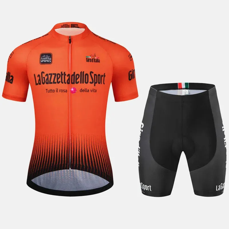 Road bike cycling short sleeve suit in quick-dry polyester for summer sports
