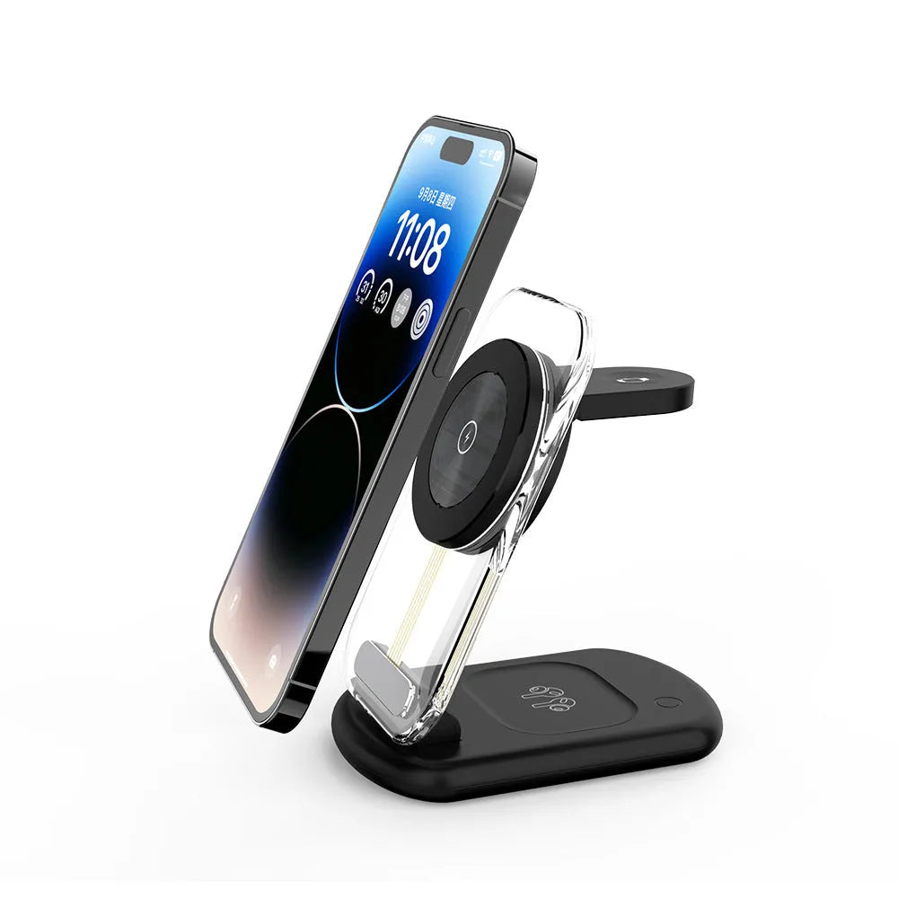 Transparent foldable magnetic wireless charger with QC3.0 fast charging support