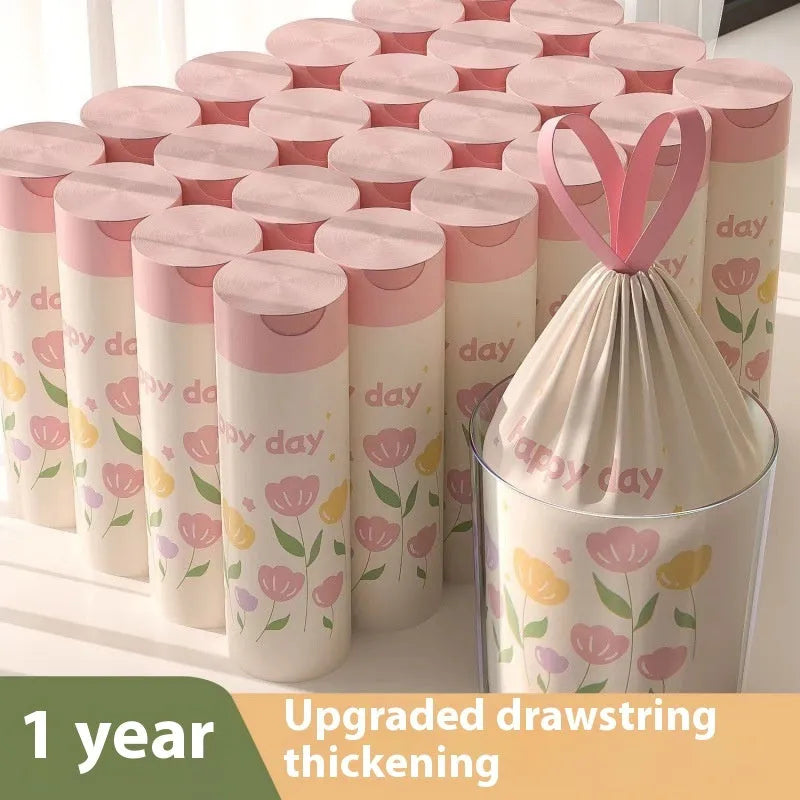 Pink drawstring garbage bags with argy wormwood mosquito repellent, size 44cm by 48cm