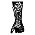 Pack of geometric hollow paper tattoo template stickers showing intricate cut-out patterns.