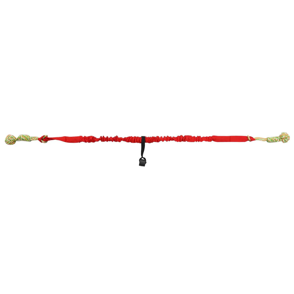 Cotton thread dog tug of war rope toy in choice of black, grey, or red colours.