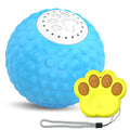 Remote control cat toy ball with LED lights in blue, green and yellow colour options