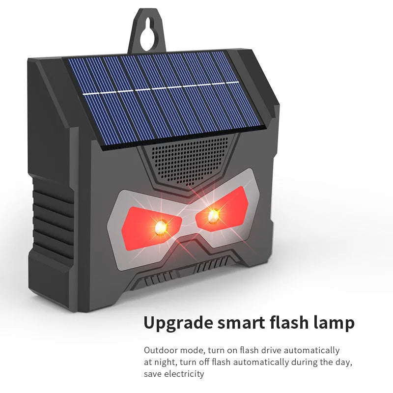 Black animal-shaped solar ultrasonic repeller for outdoor garden pest control