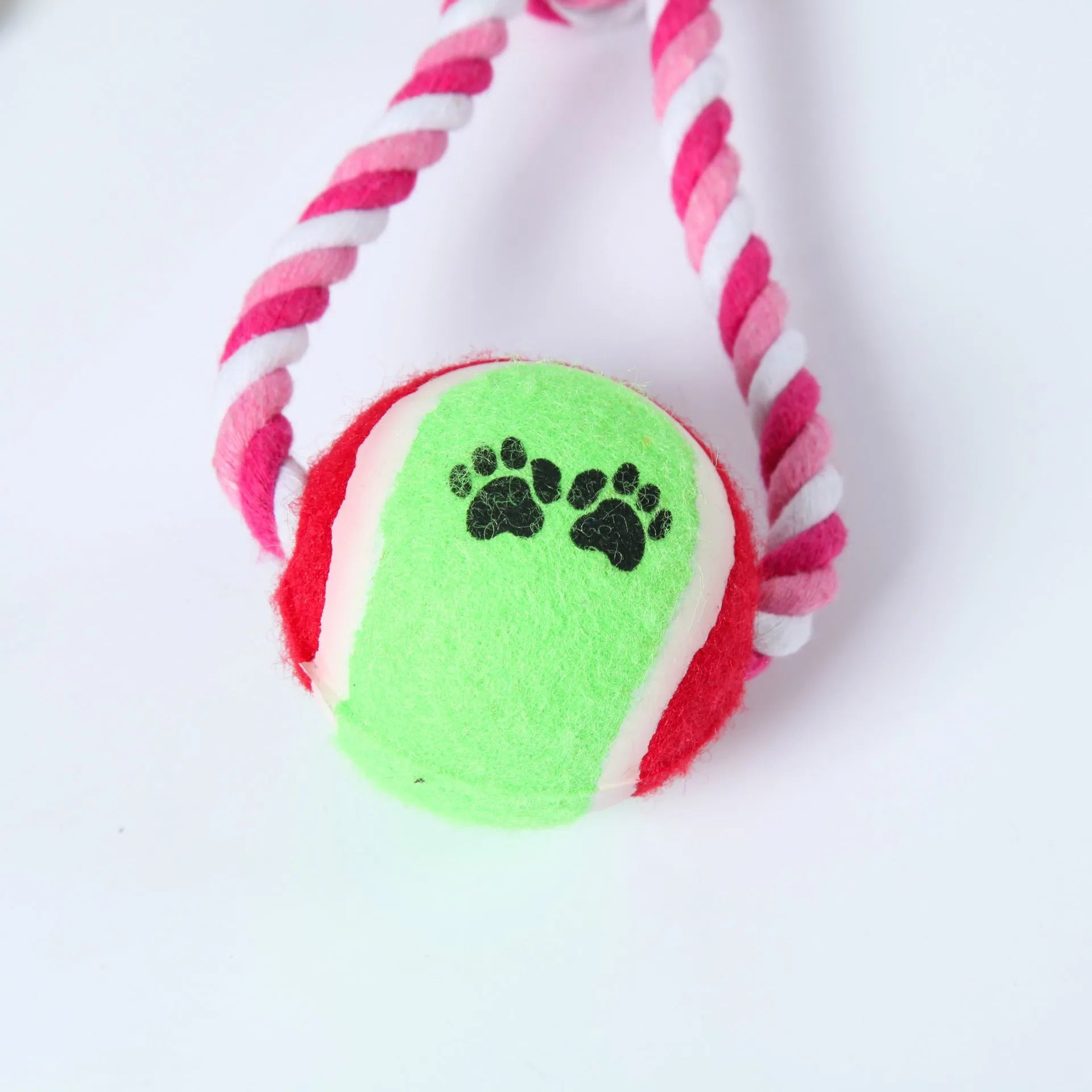 38cm red and white cotton rope dog toy for large breed chewers