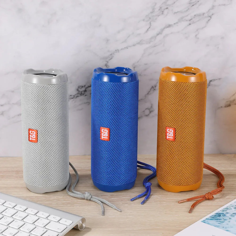 Fabric portable Bluetooth speaker with card holder pocket in multiple colour options